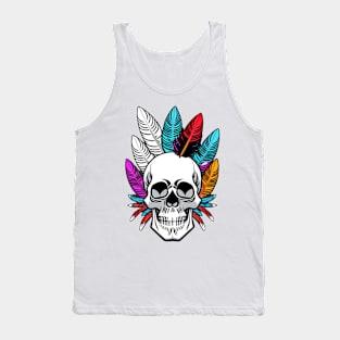 skull with feathers Tank Top